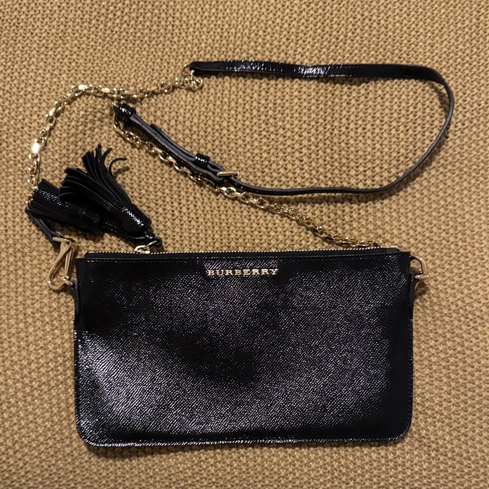 Burberry Black and Gold Wristlet Clutch/crossbody